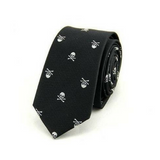 Men's Skull Neck Tie Black