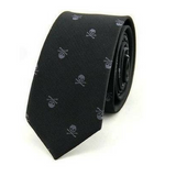 Men's Skull Neck Tie Black Grey