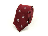 Men's Skull Neck Tie Dark Red