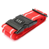 Lockable Luggage Strap Red With White Stripe