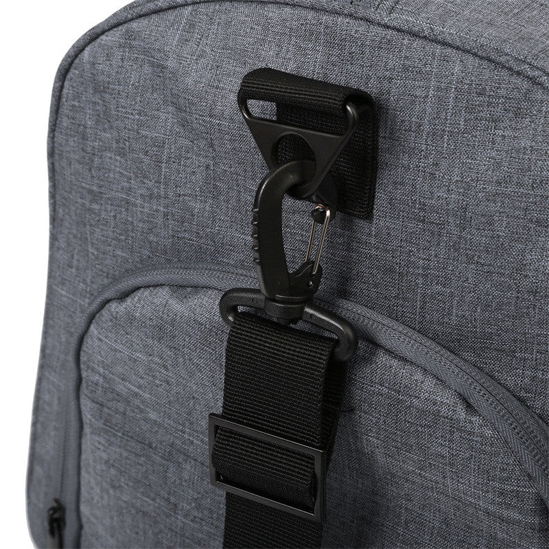 Nylon Travel Duffle Grey With Shoulder Strap Clip Detail
