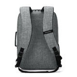 2-In-1 Convertible Travel Briefcase/Backpack Grey Back View
