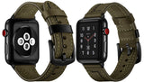 LEATHER WATCH BAND WITH STITCH DETAIL FOR APPLE WATCH GREEN