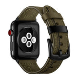 LEATHER WATCH BAND WITH STITCH DETAIL FOR APPLE WATCH 38MM TO 44MM