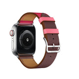 DUAL COLOR LEATHER WATCH BAND FOR APPLE WATCH 38MM TO 44MM