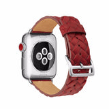 WOVEN GENUINE LEATHER WATCH BAND FOR APPLE WATCH 38MM TO 44MM