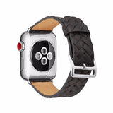 WOVEN GENUINE LEATHER WATCH BAND FOR APPLE WATCH 38MM TO 44MM