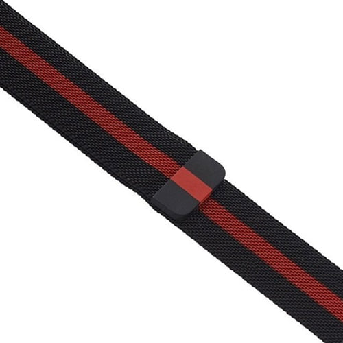 Milanese Black Red Apple Watch Band