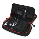 Digital Accessories Travel Bag / Organizer Black And Red Open With Packed Items