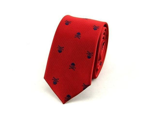 Men's Skull Neck Tie Red