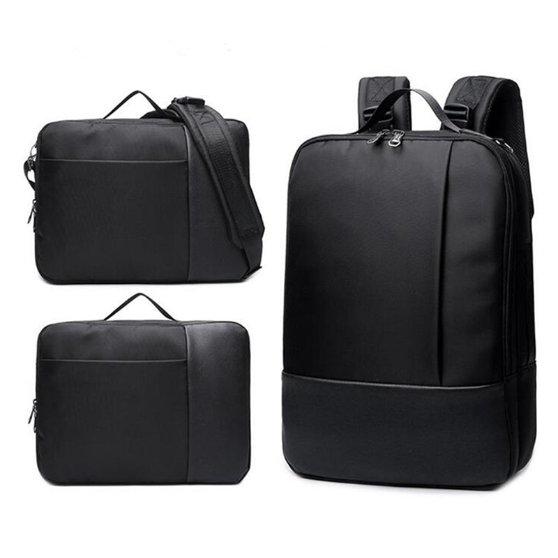2-In-1 Laptop Briefcase Convertible Backpack Black 3 Images Backpack Briefcase Messenger Views