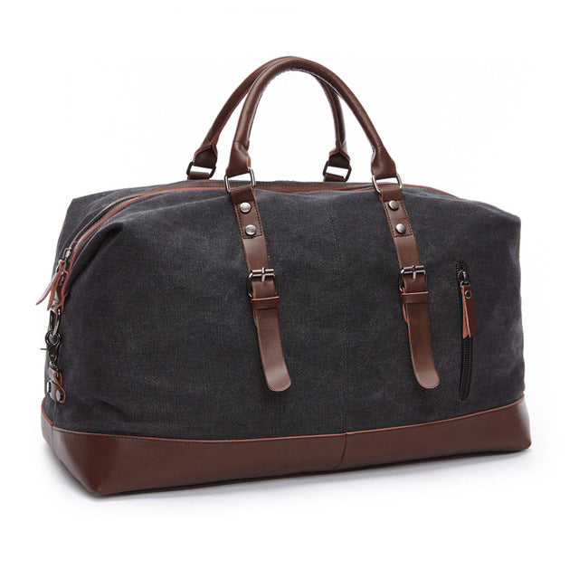 Hunter Canvas And Leather Duffle Black