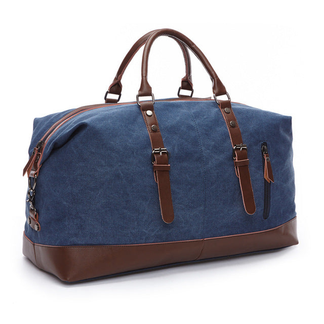 Hunter Canvas And Leather Duffle Blue