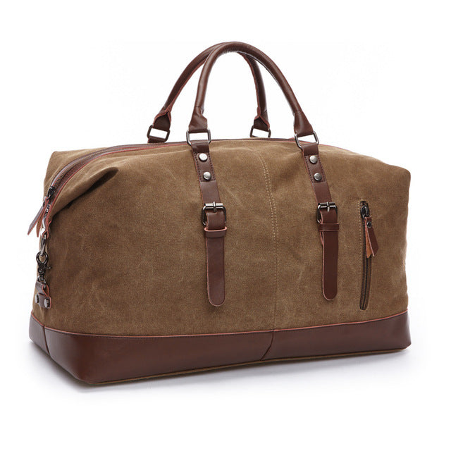 Hunter Canvas And Leather Duffle Coffee