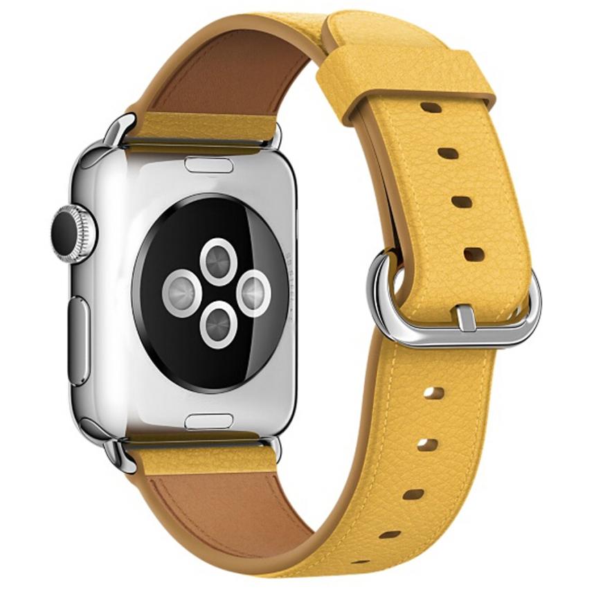 Leather Watch Band for Apple Watch, 38MM Yellow