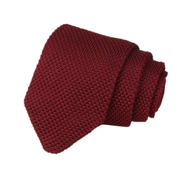 Men's Classic Knit Tie Burgundy