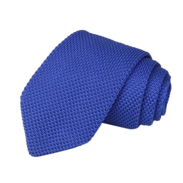 Men's Classic Knit Tie Blue