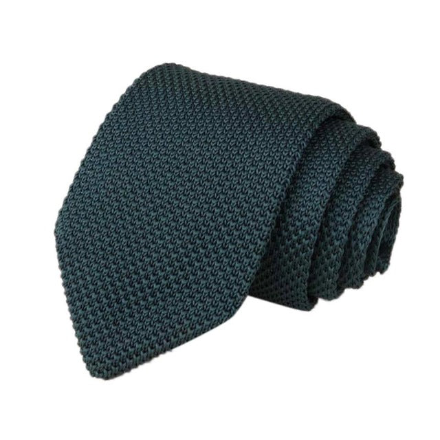 Men's Classic Knit Tie Dark Green