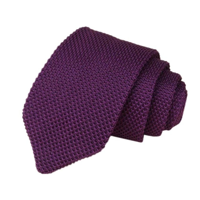 Men's Classic Knit Tie Purple