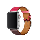 DUAL COLOR LEATHER WATCH BAND FOR APPLE WATCH 38MM TO 44MM