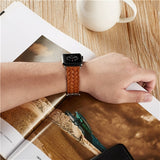 WOVEN GENUINE LEATHER WATCH BAND FOR APPLE WATCH 38MM TO 44MM
